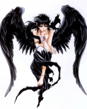 Ángel con alas negras 176x220