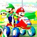 Super Mario conduce un Auto