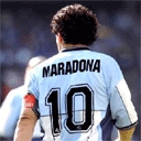 Maradona de Espaldas juega con el # 10
