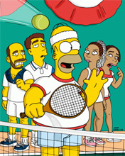 Homero jugando al tenis