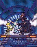 Darth Vader combatiendo con Bart Simpson