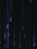 Símbolos de la matrix en azul