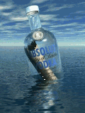 Botella en el agua
