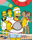 Homero jugando al tenis