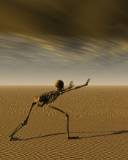 Esqueleto huyendo en el Desierto