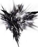 Figura abstracta de plumas Negras