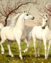 Dos unicornios blancos