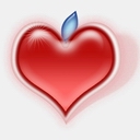 Corazón en forma de manzana