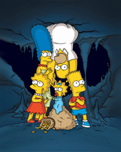 Familia los Simpson en una cueva