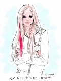 Dibujo a plumilla de Avril Lavigne