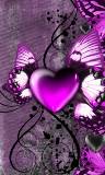 Corazón y Mariposas Color Púrpura