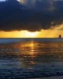 Una playa en el ocaso