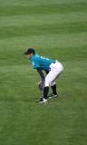 Jugador de béisbol en el terreno