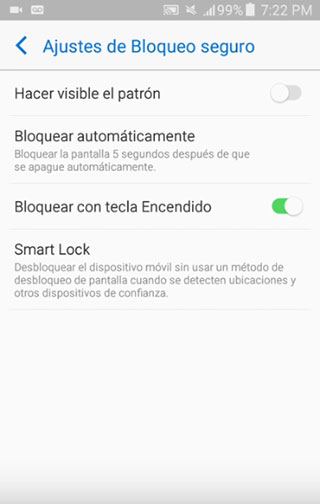 Ajuste de Bloqueo Galaxy J7