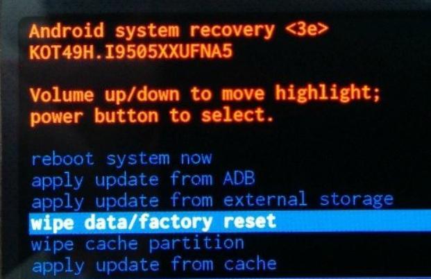 menú hard reset Nokia 5